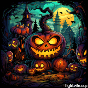 Halloween - złośliwa dynia. Podświetlany obraz led Lightvibes