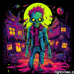 Halloween - wschód zombie. Podświetlany obraz led Lightvibes