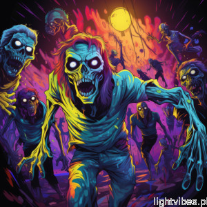 Halloween - pościg zombie. Podświetlany obraz led Lightvibes
