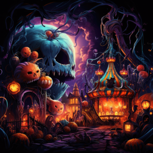 Halloween - Piekielna karuzela. Podświetlany obraz led Lightvibes