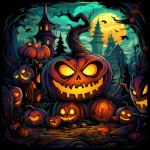 Halloween - złośliwa dynia. Podświetlany obraz led Lightvibes