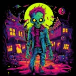Halloween - wschód zombie. Podświetlany obraz led Lightvibes