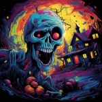 Halloween - czacha okiem macha. Podświetlany obraz led Lightvibes