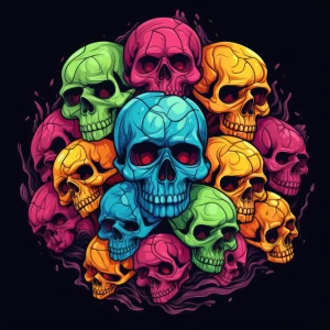 Halloween - kaplica czaszek. Podświetlany obraz led Lightvibes