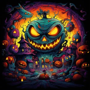 Halloween - diaboliczna dynia. Podświetlany obraz led Lightvibes