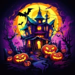 Halloween - dom grozy. Podświetlany obraz led Lightvibes