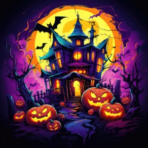 Halloween - dom grozy. Podświetlany obraz led Lightvibes