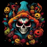 Halloween - czacha w kapturze. Podświetlany obraz led Lightvibes