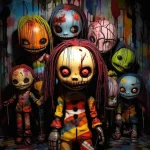 Halloween - laleczki z horroru. Podświetlany obraz led Lightvibes