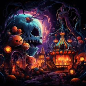 Halloween - Piekielna karuzela. Podświetlany obraz led Lightvibes