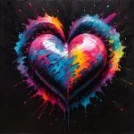 Paint Splash Heart - Podświetlany obraz led Lightvibes