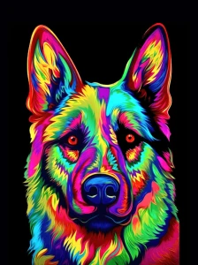 Elkhund Szary - Podświetlany obraz led Lightvibes