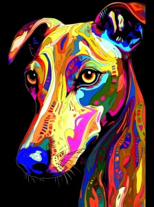 Chart angielski whippet - Podświetlany obraz led Lightvibes