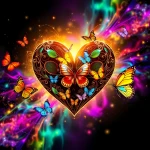 Art Nouveau Flare Heart - Podświetlany obraz led Lightvibes