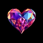 Sharp Crystal Heart - Podświetlany obraz led Lightvibes