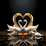 Dancing Swans Heart - Podświetlany obraz led Lightvibes