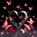 Glass Butterflies Heart - Podświetlany obraz led Lightvibes
