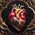 Real Gold Heart - Podświetlany obraz led Lightvibes