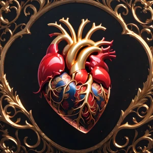 Real Gold Heart - Podświetlany obraz led Lightvibes