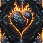 Carbon in fire heart - Podświetlany obraz led Lightvibes