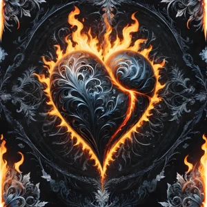 Carbon in fire heart - Podświetlany obraz led Lightvibes