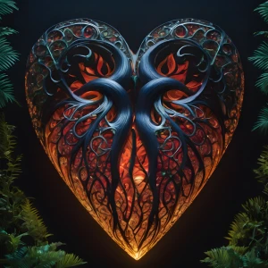 Black Vains Heart - Podświetlany obraz led Lightvibes