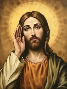 Jezus Błogosławiący. Podświetlany obraz led Lightvibes 