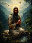 Jezus rozmawiający z Bogiem. Podświetlany obraz led Lightvibes