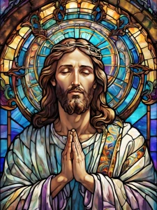 Jezus w modlitwie. Podświetlany obraz led Lightvibes