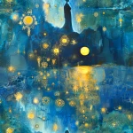 Refleks księżycowego złota - Olaf Post. Podświetlany obraz led Lightvibes