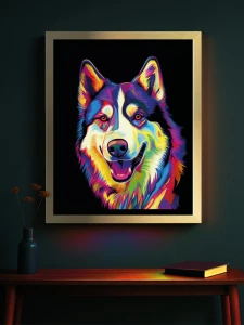 Siberian Husky - Podświetlany obraz led Lightvibes