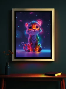 Tygrys.  Neonowi Przyjaciele - Podświetlany obraz led Lightvibes