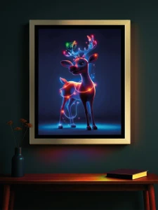 Renifer. Neonowi Przyjaciele - Podświetlany obraz led Lightvibes