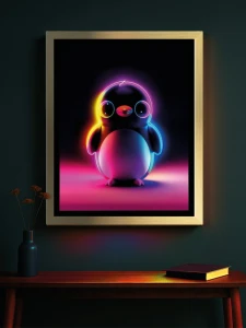 Pingwin. Neonowi Przyjaciele - Podświetlany obraz led Lightvibes