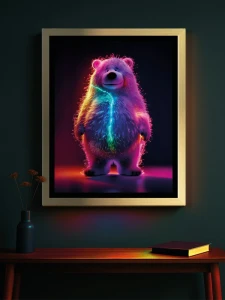 Niedźwiedź polarny. Neonowi Przyjaciele - Podświetlany obraz led Lightvibes