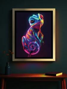 Kameleon. Neonowi Przyjaciele - Podświetlany obraz led Lightvibes