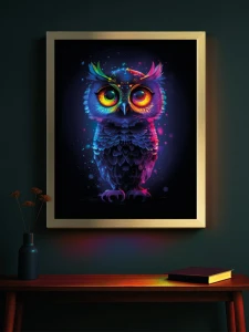 Sowa. Neonowi Przyjaciele - Podświetlany obraz led Lightvibes