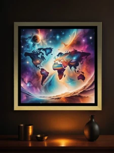 Mapa świata (Kosmos) - Podświetlany obraz led Lightvibes