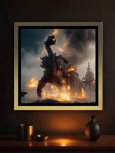 Kraków Smok Wawelski (Steampunk) - Podświetlany obraz led Lightvibes