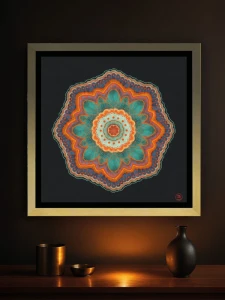 Katarzyna Chojnacka - Mandala turkusowa. Podświetlany obraz led Lightvibes