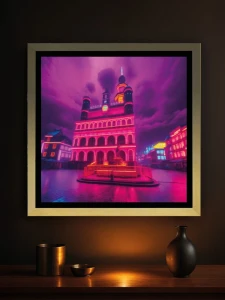 Poznań Ratusz (Cyberpunk) - Podświetlany obraz led Lightvibes