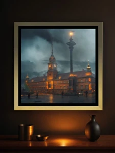 Warszawa Plac Zamkowy (Steampunk) - Podświetlany obraz led Lightvibes