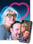 Twoje zdjęcie z neonem - Serce - neonowy niebieski