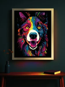 Border Collie - Podświetlany obraz led Lightvibes