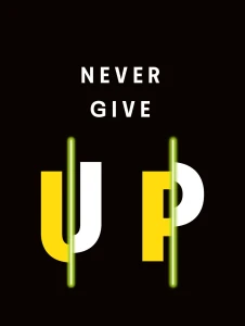 GIVE UP... - neonowy obraz motywacyjny  Lightvibes